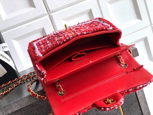 Chanel Small Classic Handbag A01113 red