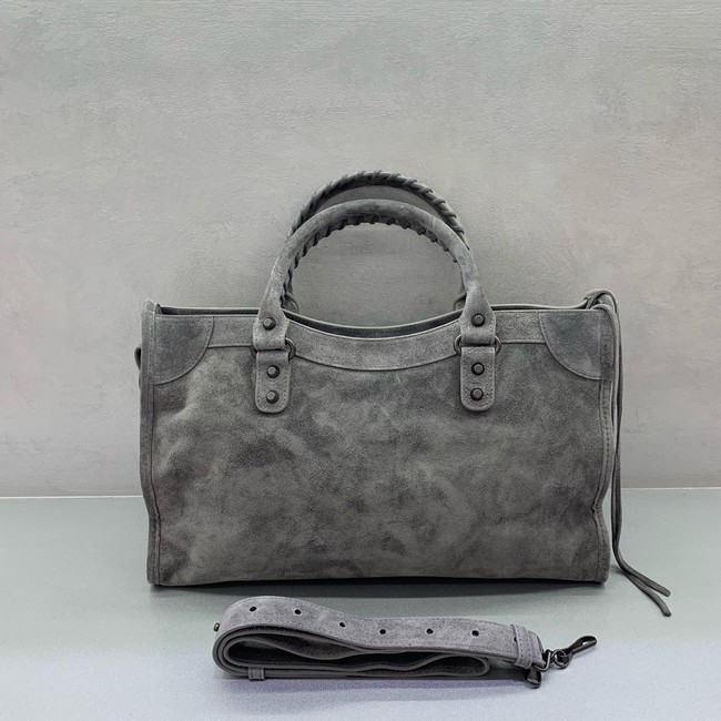 Balenciaga Le City medium suede tote bag 230582 gray