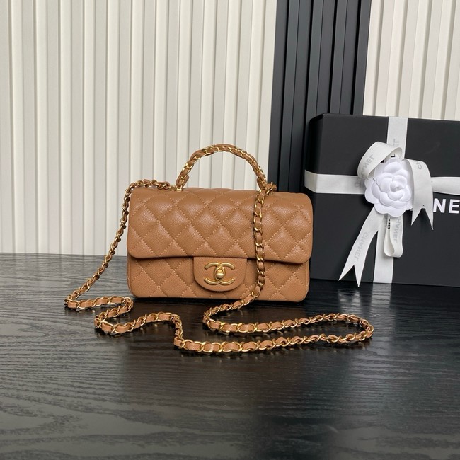 CHANEL Clutch With Chain AS2701 brown&gold Metal