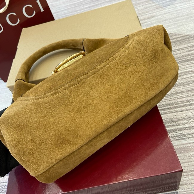 Gucci Beatrix medium tote bag suede 850926 brown suede