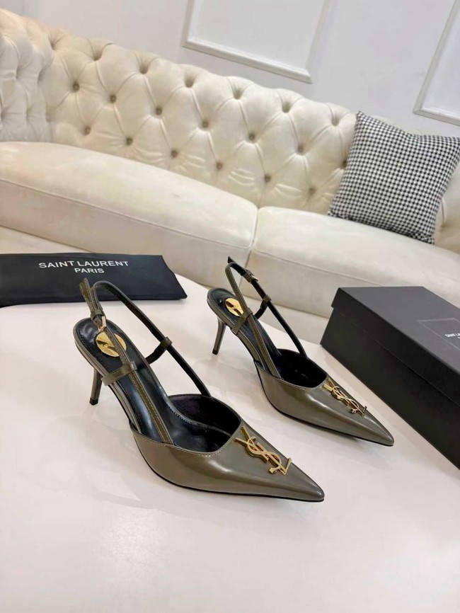 Saint Laurent slingback pumps in smooth leather 97170-2