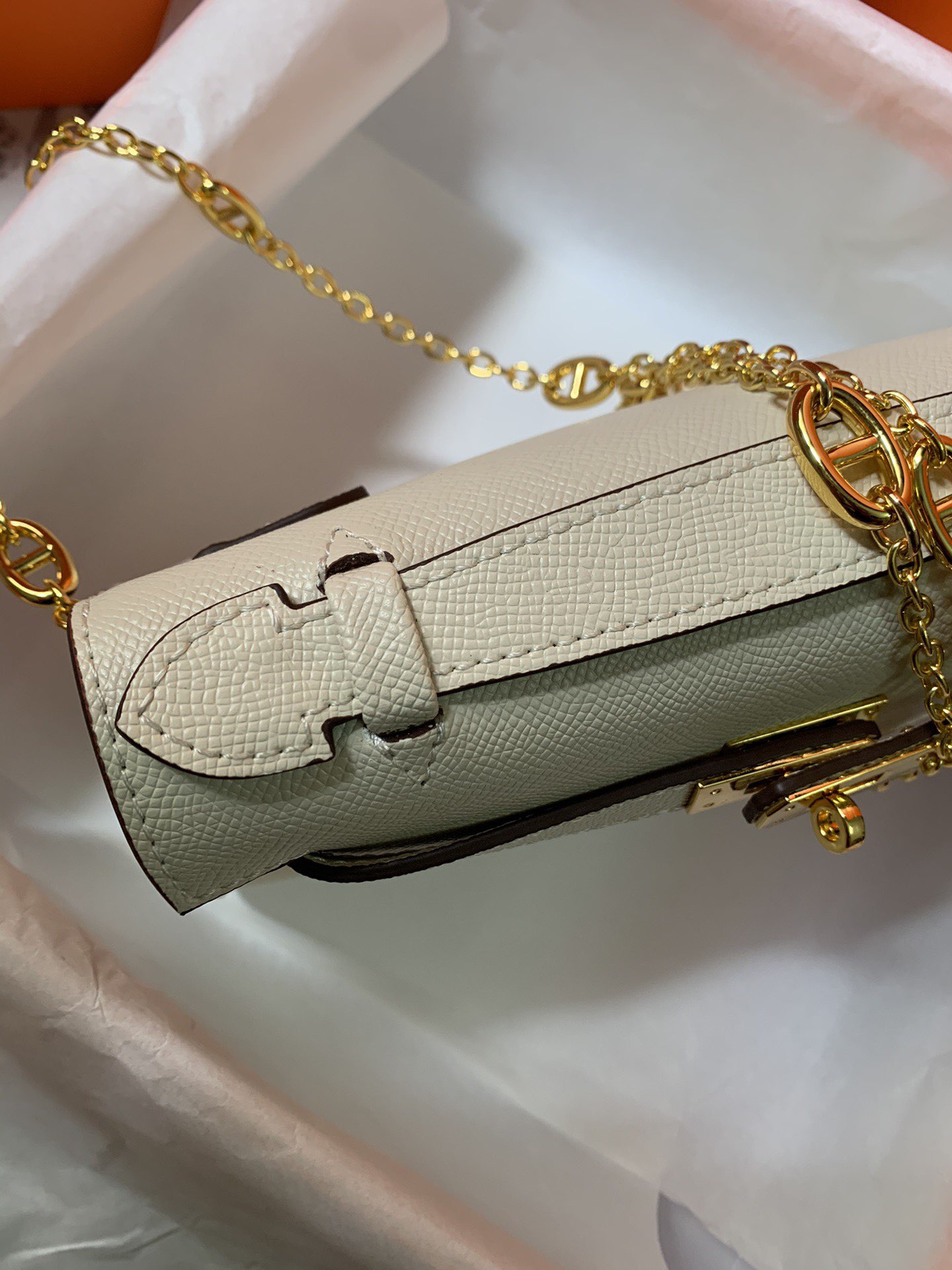 Hermes MINI Kelly 22cm Tote Bag Epsom Leather K22 Cream