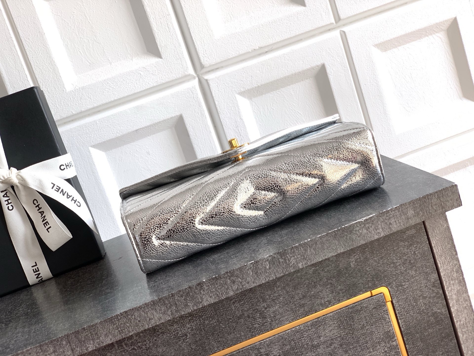 Chanel Original Leather 26X C6044 Silver