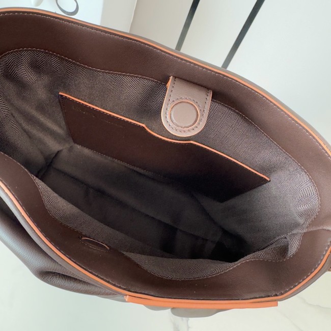 Loewe Leather Shoulder Bag 012537 dark brown