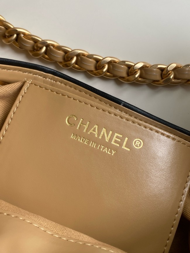 CHANEL 25 Small Handbag Printed Fabric AS5293 brown