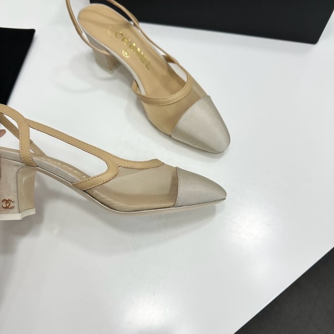 Chanel Slingbacks Mesh & Grosgrain Heel Height 65mm G31318-3