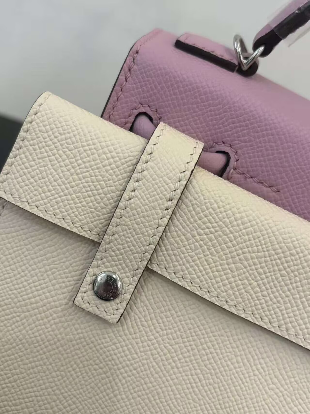 Hermes Original Epsom Leather Mosaic Figure Bag H6302 Pink