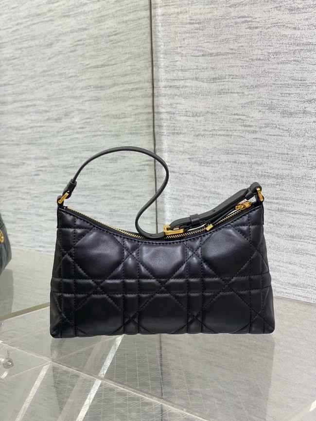 Small DiorTravel Nomad Pouch Cannage Lambskin 5267 black