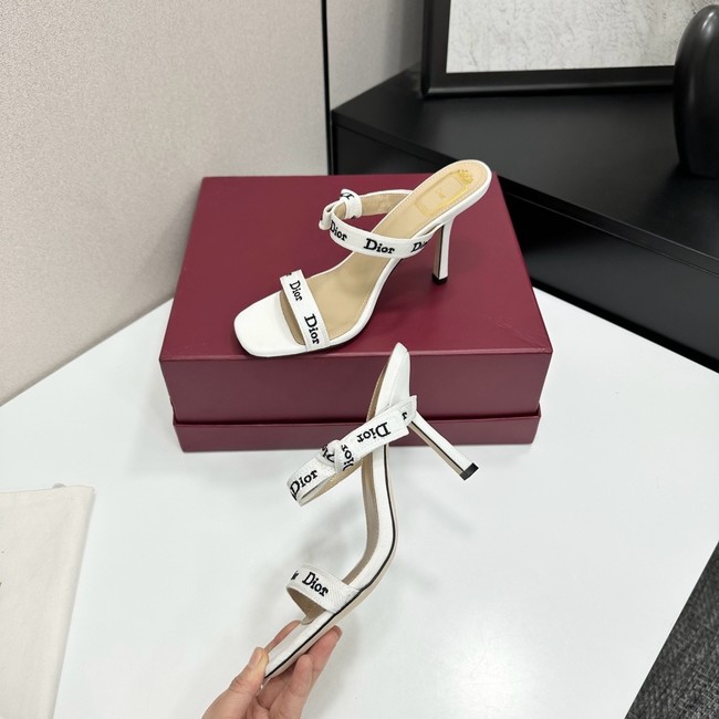Dior Heeled Sandal with JAdior Straps Embroidered Cotton KCO538NV-6
