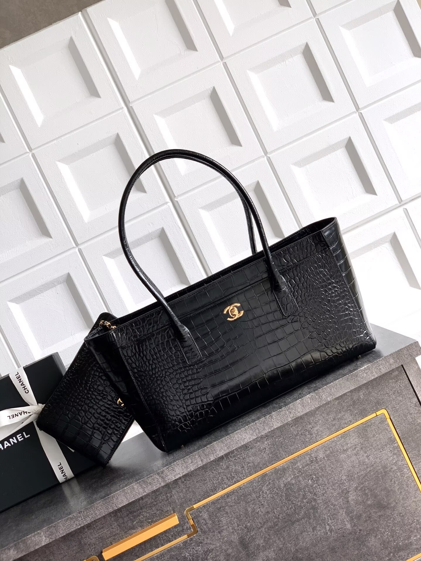 Chanel 2026SS Original Crocodile Leather A31021 Black